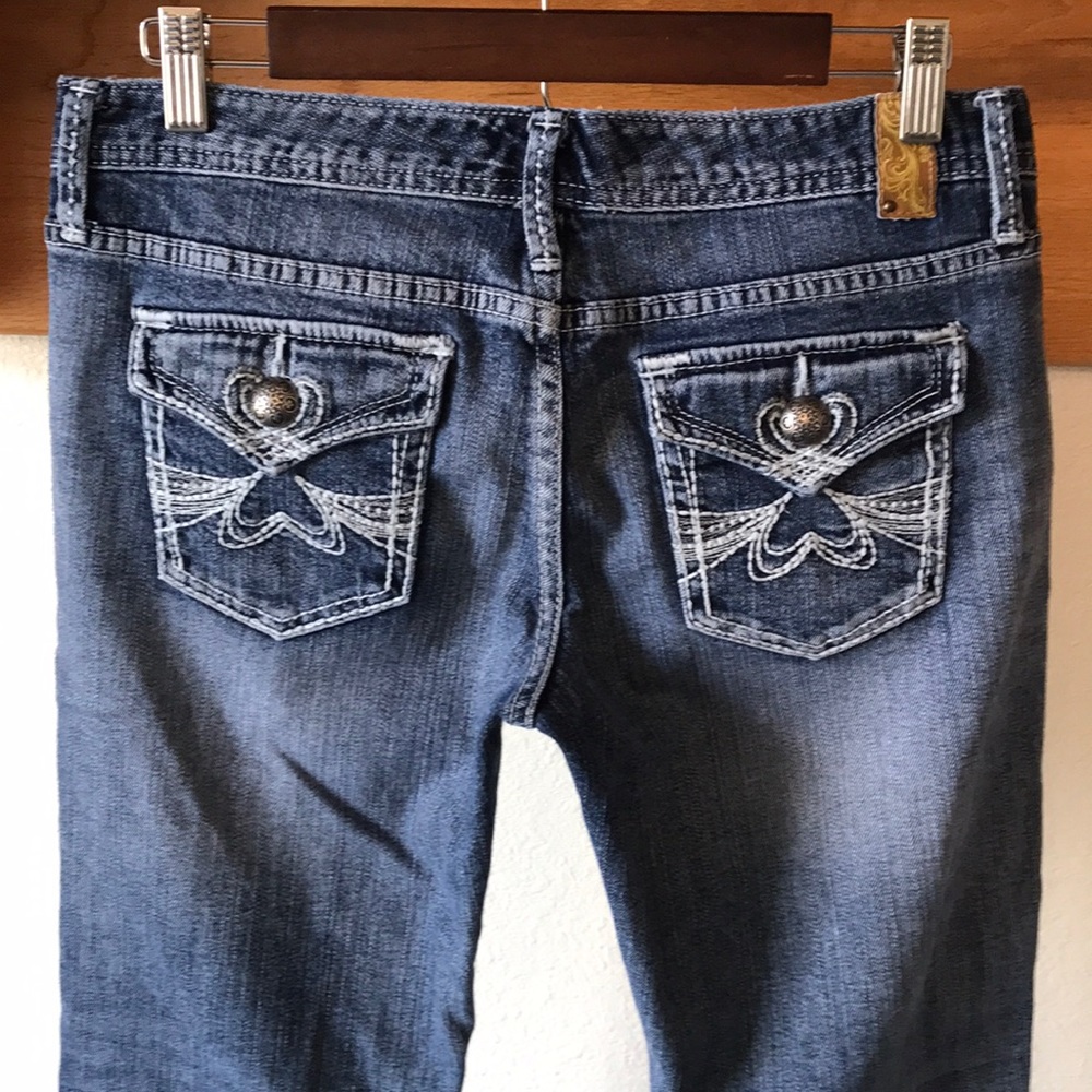 Maurices Cropped Denim Jeans with Slight Distressing and a Cuffed Hem